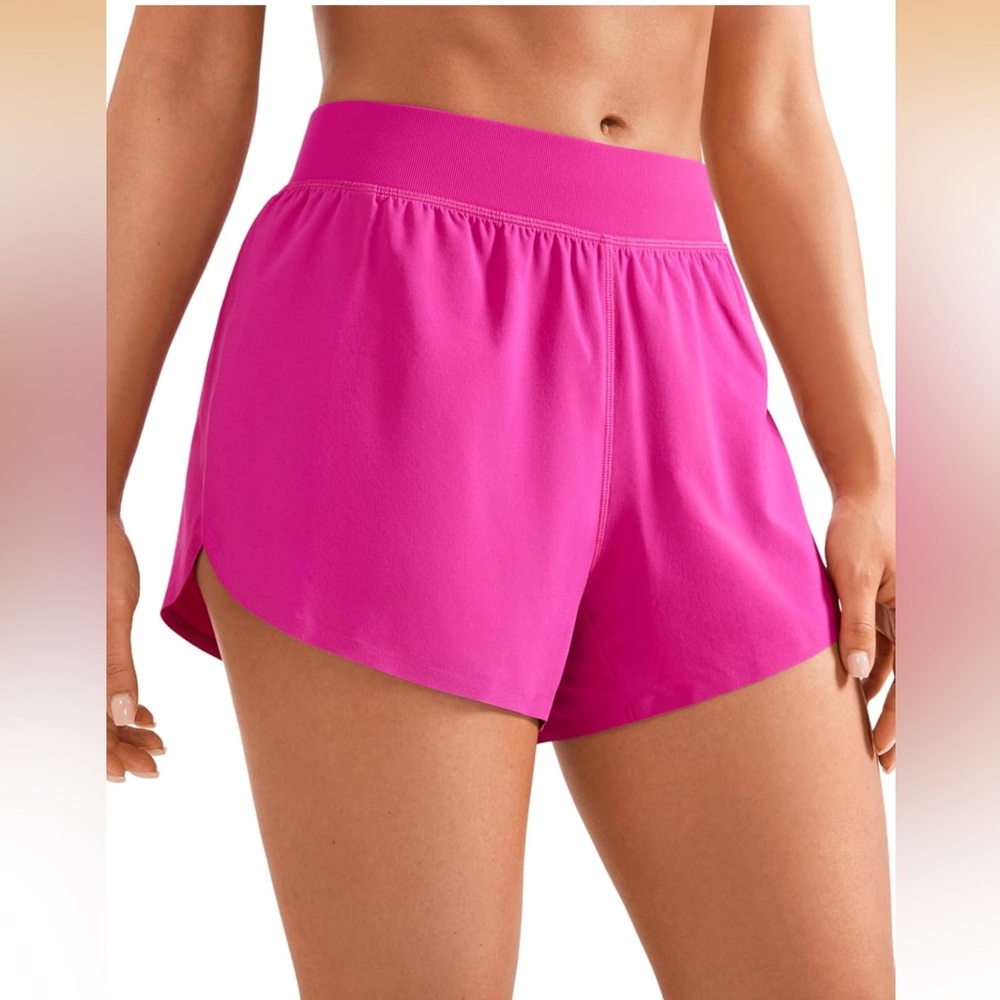 CRZ YOGA Mid Waisted Split Running Shorts size Small